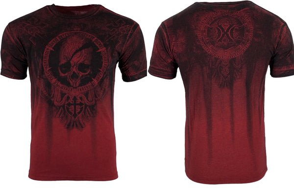 XTREME COUTURE Men's T-Shirt SHADOW WALKER Red Biker Skull S-5XL