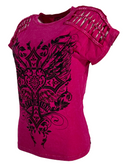 Affliction Women's T-Shirt Majestic Cross  ^