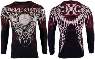 Xtreme Couture by Affliction Men's Thermal Shirt BARE BONE Black