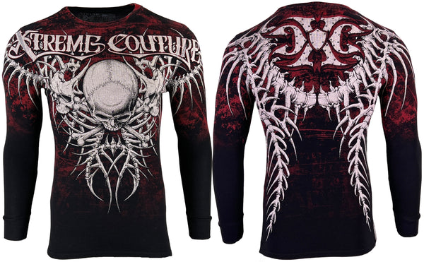 Xtreme Couture by Affliction Men's Thermal Shirt BARE BONE Black