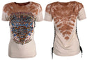 Affliction Women's T-Shirt Firerthorn Rock^