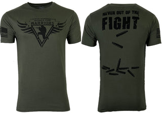 Howitzer Style Men's T-shirt NEVER OUT OF THE FIGHT Military Grunt