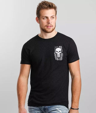 HOWITZER Style Men's T-Shirt SKULL FLAG Military Grunt