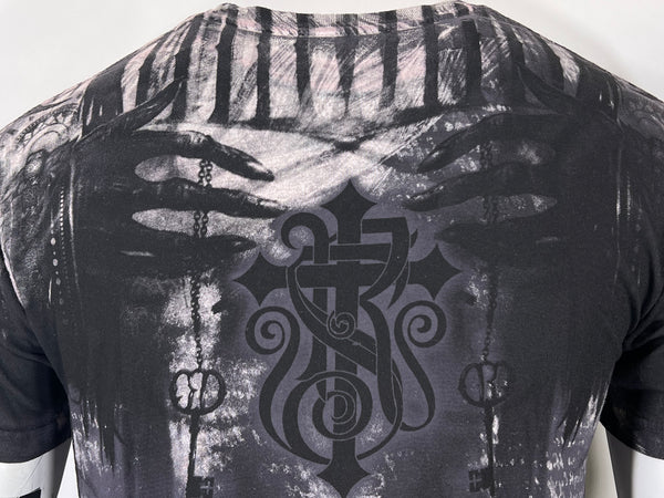 Rebel Saint By Affliction Men's T-shirt CARRIER Biker Skull Tattoo S-5XL