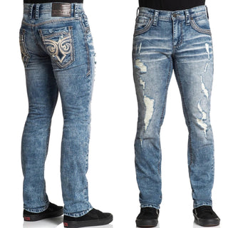 Affliction Men's Denim Jeans Gage Peak Groves Blue