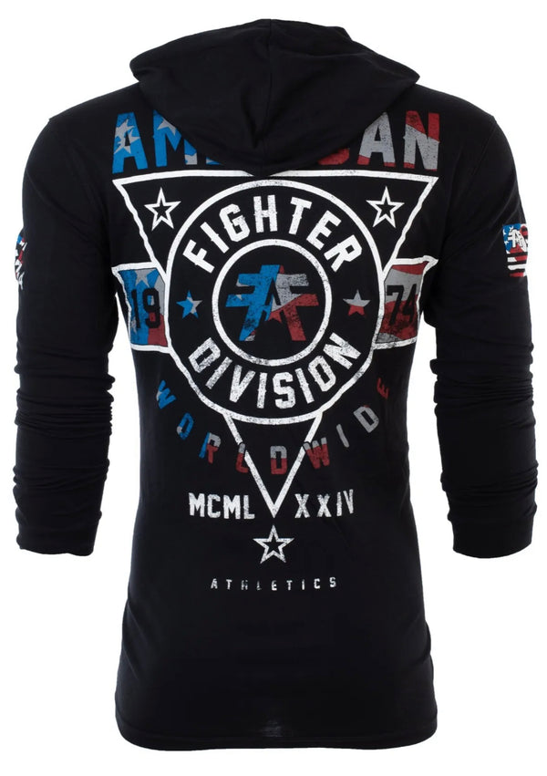 American Fighter Men's Long Sleeve Silver Lake Patriot Shirt Black S-3XL +++