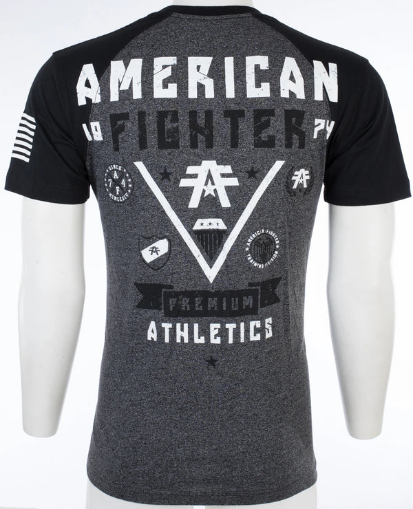 AMERICAN FIGHTER Michigan Black Athletic Fit Mens Crewneck T-shirt S-3XL NWT