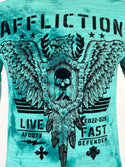 AFFLICTION Men's T-shirt ART OF WAR Eagle Wings Green S-4XL NWT