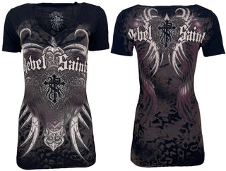 Rebel Saint by Affliction Women's T-shirt Fly Above ^
