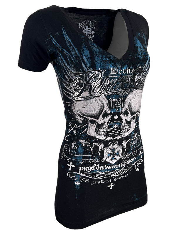 Rebel Saint by Affliction Women's T-shirt Mockingbird
