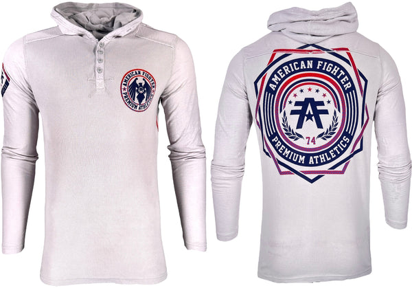 American Fighter Mens Long Sleeve Hoodie CAPELLA shirt Gray S-3XL  ^