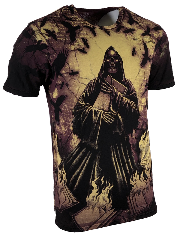 Rebel Saint By Affliction Men's T-shirt DEATH Biker Skull Tattoo S-5XL