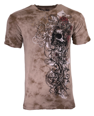 AFFLICTION Men's T-shirt INSUMAN NATURE Skull Biker S-3XL NWT