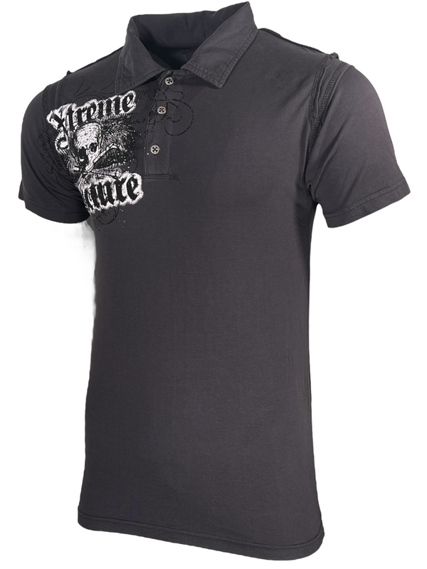 Xtreme Couture Men's Polo Shirt Last Rites Charcoal