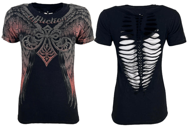 Affliction Women's T-Shirt Claressa  ^