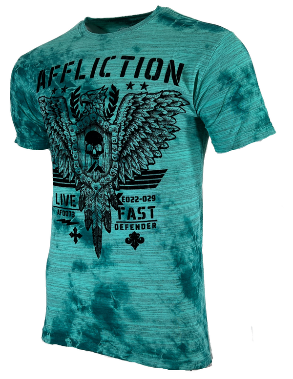 AFFLICTION Men's T-shirt ART OF WAR Eagle Wings Green S-4XL NWT