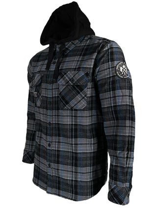 Howitzer Style Men's Button Down Hoodie Flannel Sniper Military Grunt MFG