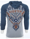 American Fighter Men's Long Sleeve Hoodie LANE shirt Gray */