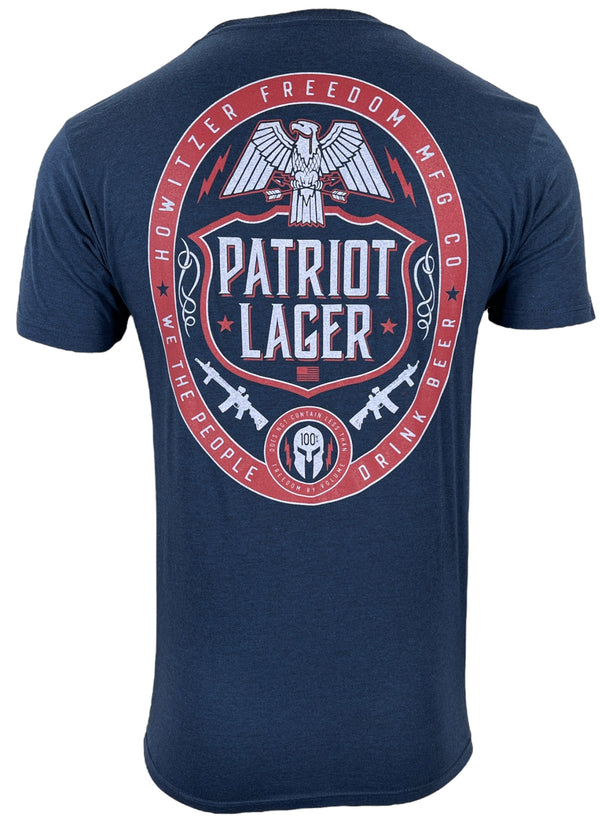 Howitzer Men's Freedom Over T-Shirt - Military Grunt Style - 100% Cotton Green Short Sleeve