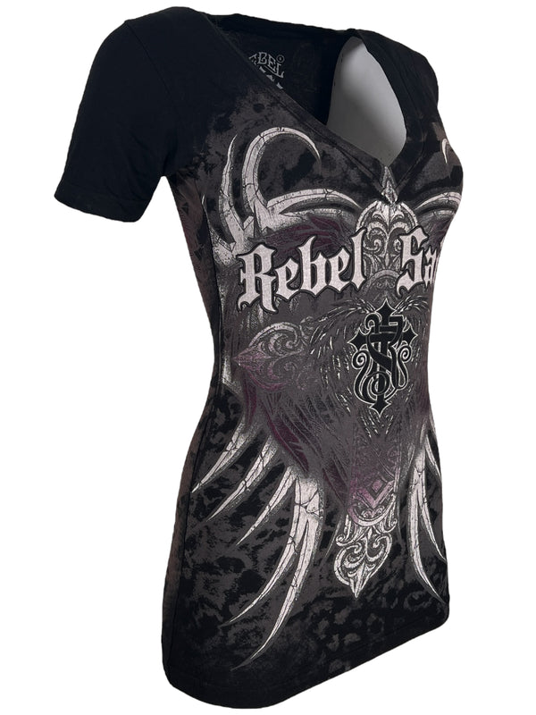 Rebel Saint by Affliction Women's T-shirt Fly Above ^