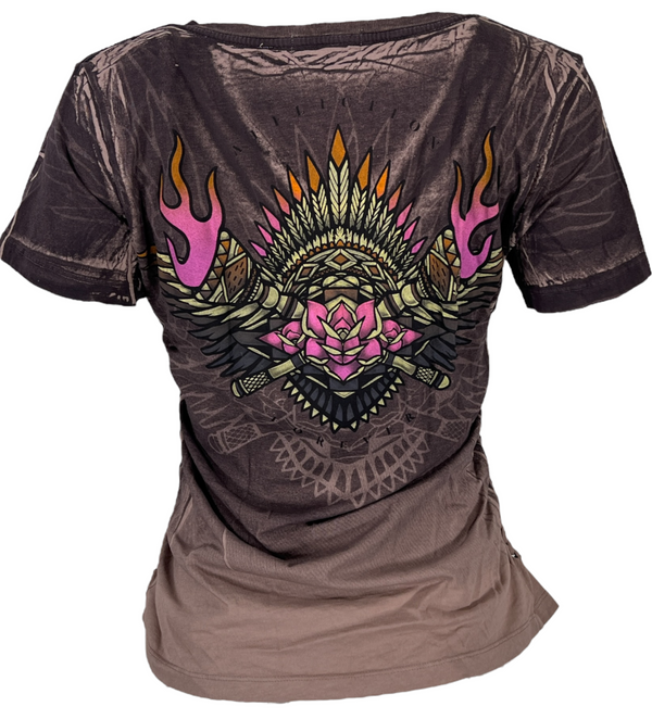 Affliction Women's T-Shirt Tribal Fire  ^