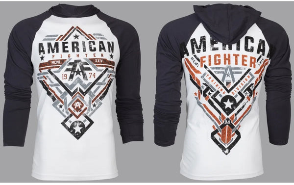 American Fighter Men's Long Sleeve Hoodie LANE shirt Gray */