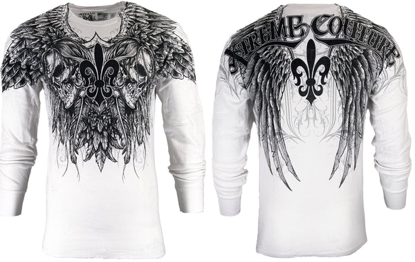 Xtreme Couture by Affliction Men's Thermal Shirt GATHER White