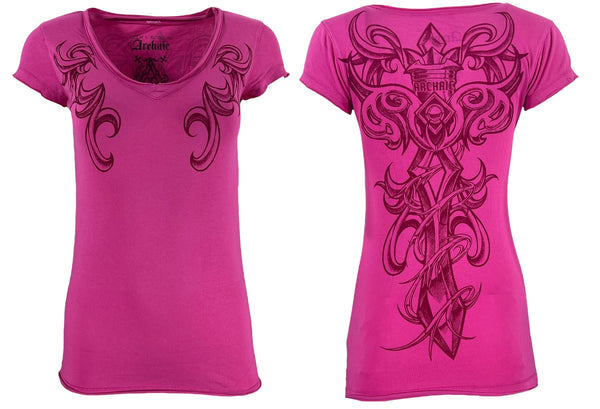 Archaic by Affliction Women's T-shirt Killer Widow ^