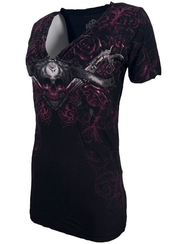 Rebel Saint by Affliction Women's T-shirt Silent Scream