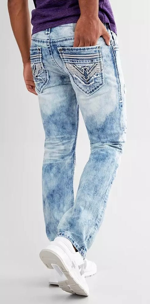 American Fighter Men's Denim Jeans Striker Cameron Wolfson Blue