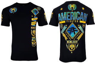 American Fighter Men's Short Sleeve LANDER Crewneck T-Shirt (Black/Yellow)