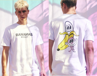 Bananas Monkey Men's T-shirt Ac family Premium Quality White