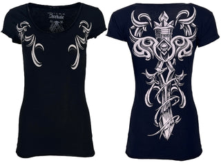 Rebel Saint by Affliction Women's T-shirt Killer Widow ^