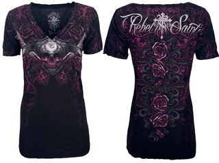 Rebel Saint by Affliction Women's T-shirt Silent Scream