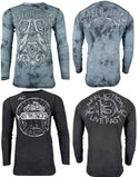 AFFLICTION Men's Thermal L/S CAUSEWAY CHALBOARD Reversible Shirt Premium