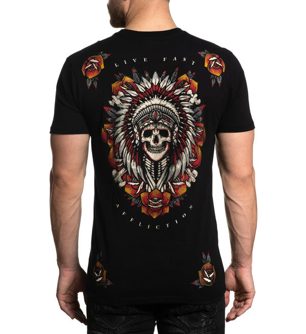 AFFLICTION Men's T-Shirt S/S JUNGLE ROT Premium Black Label Biker MMA