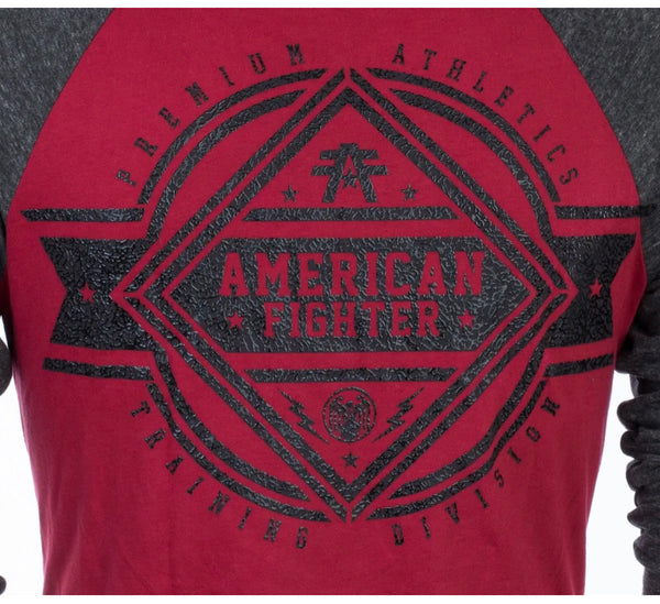 American fighter Men's Hoodie Asbury Premium shirt Red */