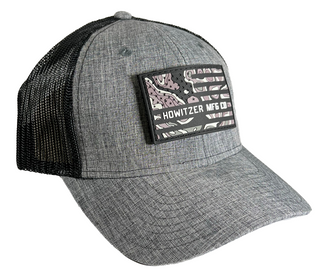 Howitzer Style Men's Hat TOPO FLAG HAT Military Grunt Black