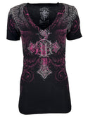 Rebel Saint by Affliction Women's T-shirt Scattered