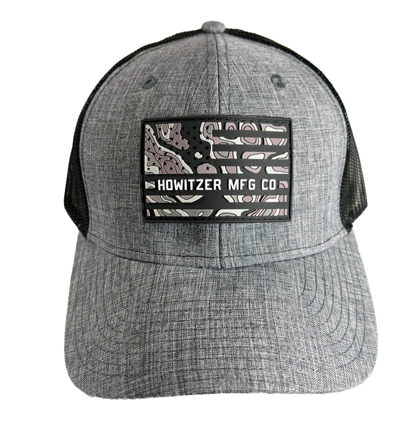 Howitzer Style Men's Hat TOPO FLAG HAT Military Grunt Black