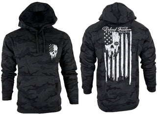 Howitzer Style Men's Hoodie DEFEND FREEDOM CAMO Heavyweight Military Grunt MFG