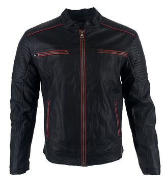 AMERICAN FIGHTER Men's Jacket UNSER Faux Leather Hooded BIKER