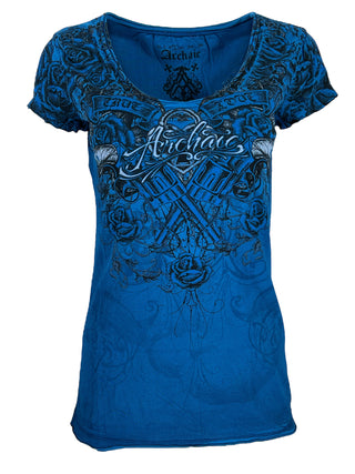 Rebel Saint by Affliction Women's T-shirt Madame ^