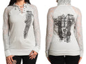 Affliction Women's Hoodie CALI ANGELS RAGLAN  ^