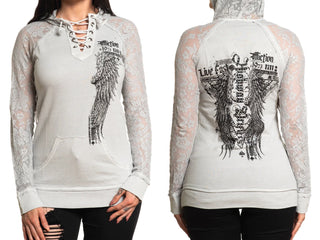 Affliction Women's Hoodie CALI ANGELS RAGLAN  ^