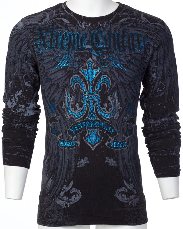 Xtreme Couture By Affliction Men's Thermal Shirt Sandstone