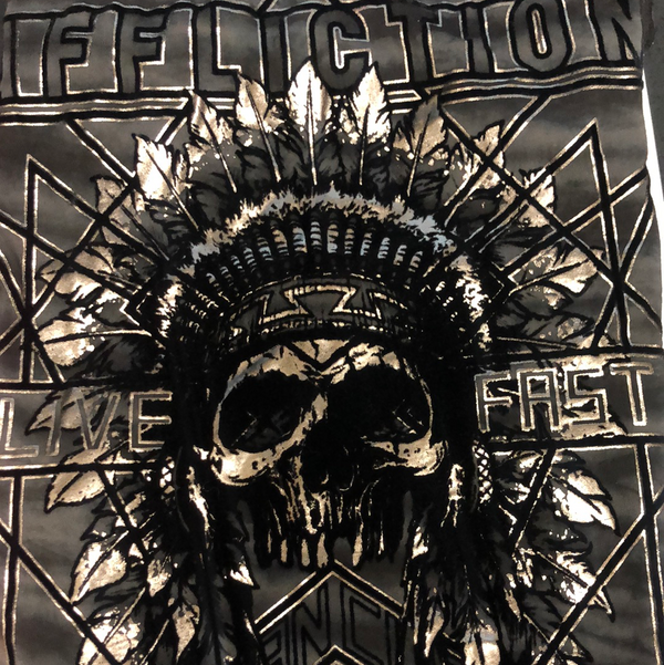 AFFLICTION AC DEVIL'S TRAIL Men's T-shirt Surf Wash/Black