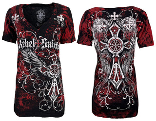 Rebel Saint by Affliction Women's T-shirt Story Teller