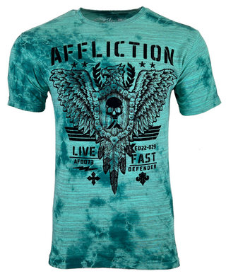 AFFLICTION Men's T-shirt ART OF WAR Eagle Wings Green S-4XL NWT