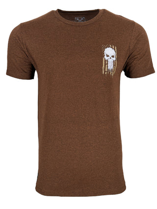 Howitzer Style Men's T-Shirt Skull Freedom Flag Military Grunt MFG